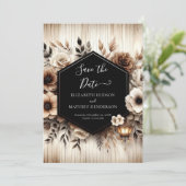 Mooie digitale rustieke bruiloft save the date (Staand voorkant)