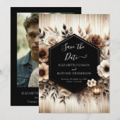 Mooie digitale rustieke bruiloft save the date (Voorkant / Achterkant)