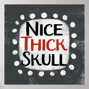 Mooie Dikke Schedel Poster Wall Art