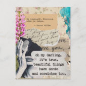 Mooie Dingen en Citaten Mixed Media Collage Briefkaart (Voorkant)