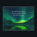 Mooie dingen gebeuren Inspirerend citaat Briefkaart<br><div class="desc">Prachtige dingen gebeuren als je jezelf losmaakt van de negativiteit - het Inspirerend citaat van het Afbeelding Briefkaart.</div>