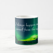 Mooie dingen gebeuren Inspirerend citaat Koffiemok (Center)