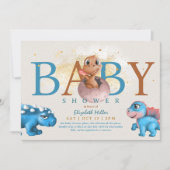 Mooie Dino Simple Funny Cute Baby Shower Kaart (Voorkant)