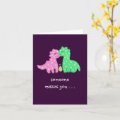 "Mooie Dinos" - 'iemand Missers You' Kaart (Gele Bloem)