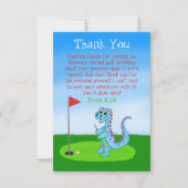 Mooie Dinosaur Golf Thema Kinderverjaardag Bedankkaart (Voorkant)