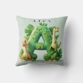 🦖 Mooie Dinosaur Letter A Jungle Kinderen Leren P Kussen (Achterkant)