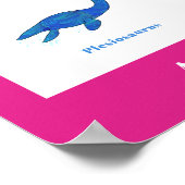 Mooie Dinosaur waterverf met namen roze Post Poster (Hoek)