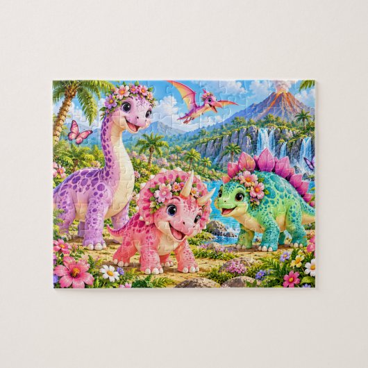 Mooie Dinosaurus Avontuur Legpuzzel (Horizontaal)