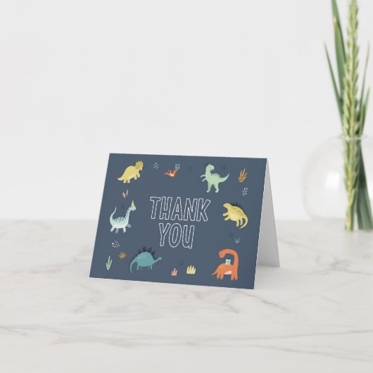 Mooie dinosaurus bedankkaart (Voorkant)