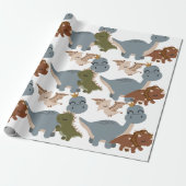 Mooie Dinosaurus Boho inpakpapier (Uitgerold)