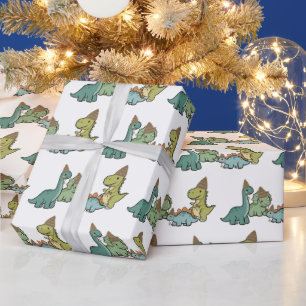 Mooie dinosaurus inpakpapier