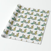 Mooie dinosaurus inpakpapier (Uitgerold)