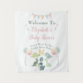 Mooie dinosaurus waterverf baby shower welkomstbor wandkleed