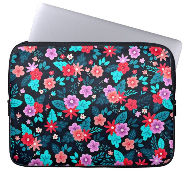 Mooie Ditsy Bloemen Achtergrond-56676 Laptop Sleeve (Voorkant)