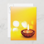 Mooie diwali diya illustratie briefkaart (Voorkant / Achterkant)