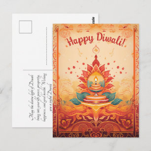 Mooie Diya lamp Diwali briefkaart