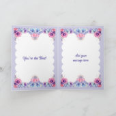 Mooie dochter bloeit paarse verjaardag kaart (Binnen)