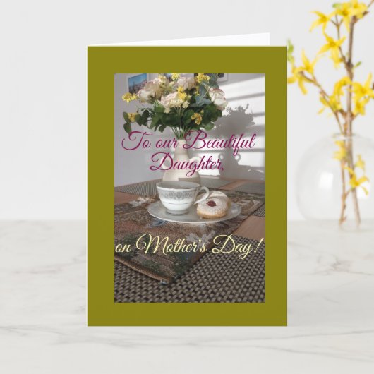 Mooie dochter, gelukige Moederdag kaart (Gele Bloem)