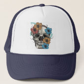 Mooie, dode Mexicaanse vrouwenkop Skull Trucker Pet (Voorkant)