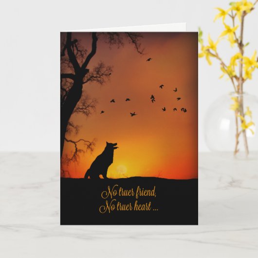 Mooie Dog Sympathcard Kaart (Gele Bloem)