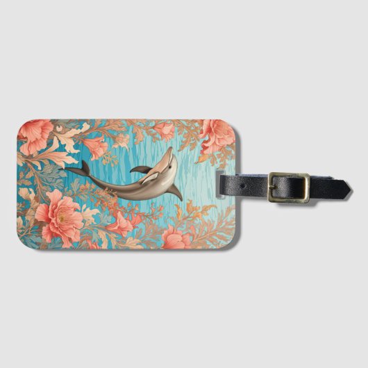 Mooie  dolfijn bagagelabel (Voorkant (horizontaal))