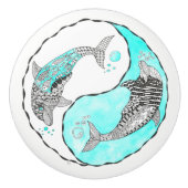 Mooie Dolfijn Deurknop - Keramisch Keramische Knop (Voorkant)