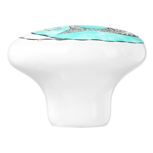 Mooie Dolfijn Deurknop - Keramisch Keramische Knop (Zijkant)