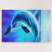 Mooie dolfijn in oceaankunst legpuzzel (Horizontaal)