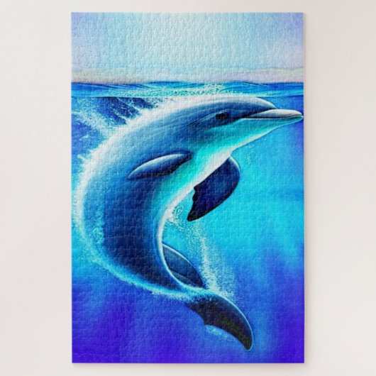 Mooie dolfijn in oceaankunst legpuzzel (Verticaal)