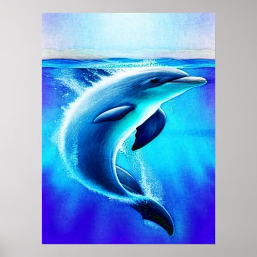 Mooie dolfijn in oceaankunst poster (Voorkant)