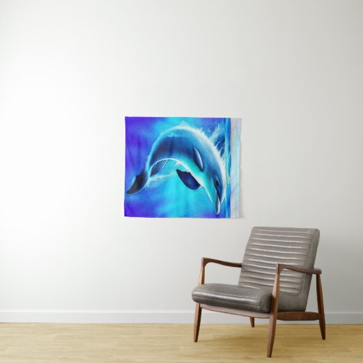 Mooie dolfijn in oceaankunst wandkleed (In Situ (horizontaal))