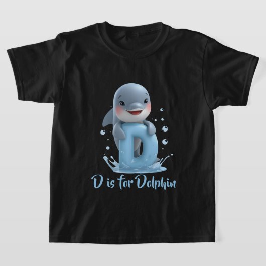 Mooie Dolfijn Kinderen T-Shirt | D is voor Dolfijn (Laagn)