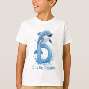 Mooie Dolfijn Kinderen T-Shirt D is voor Dolfijn