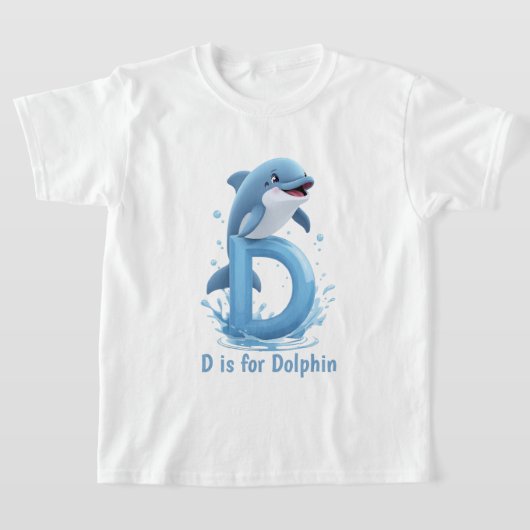 Mooie Dolfijn Kinderen T-Shirt | D is voor Dolfijn (Laagn)