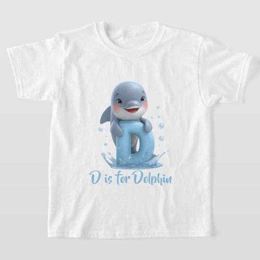 Mooie Dolfijn Kinderen T-Shirt | D is voor Dolfijn (Laagn)
