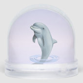 Mooie Dolfijn op Lichtblauw Gepersonaliseerd Sneeuwbol (Achterkant)
