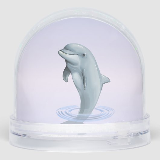 Mooie Dolfijn op Lichtblauw Gepersonaliseerd Sneeuwbol (Achterkant)