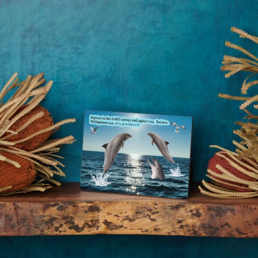 Mooie Dolfijn Schrift Plaque Filippenzen 4:4 Fotoplaat (Zijkant)