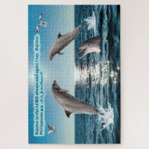 Mooie Dolfijn Schrift Puzzel Filippenzen 4:4