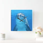 Mooie dolfijn vierkante klok (Huis)