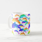 Mooie dolfijnen in regenboog met voornaam koffiemok (Voorkant links)