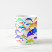 Mooie dolfijnen in regenboog met voornaam koffiemok (Center)