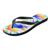 Mooie dolfijnen in regenboog met voornaam teenslippers (Schuin)