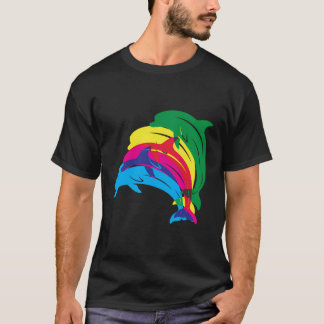 Mooie dolfijnen springen gekleurde oceaan cadeau t-shirt