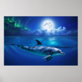 Mooie Dolphin Ocean Zee Nautische Kunst Poster (Voorkant)