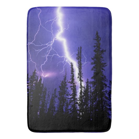 Mooie donder over het bos badmat (Voorkant Verticaal)