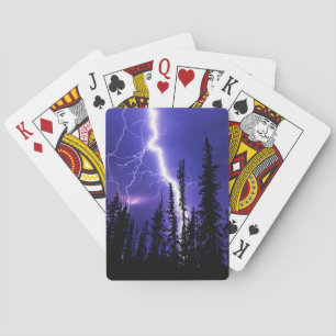 Mooie donder over het bos pokerkaarten