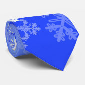 Mooie donkerblauwe en witte kerstkrullen stropdas (Opgerold)