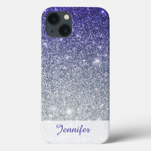 Mooie donkerblauwe Paarse glitter Ombre iPhone Ca Case-Mate iPhone Case