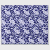 Mooie Donkere Blauw en witte konijn Dedham Delft Cadeaupapier (Vlak)